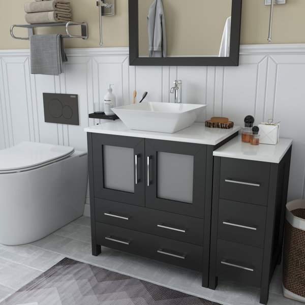 Wade Logan® Karson 42'' Single Bathroom Vanity with Engineered Marble
